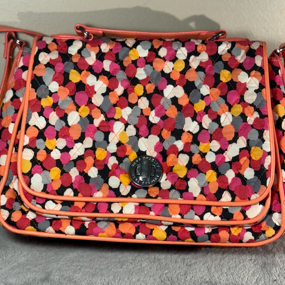 Vera Bradley Pixie Confetti (or Pixie Blooms) cotton turnlock crossbody purse